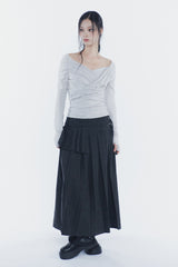 ソフトドレープオフショルダートップ light grey