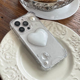 [made]white pearl heart ver resin phone case 