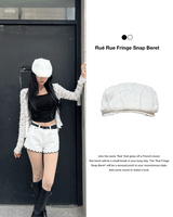 Rué Rue フリンジ スナップ ベレー (2 colors)