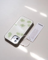 グリーン バタフライ シルバー アイフォン ギャラクシー ケース(MagSafe)
