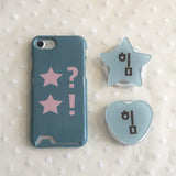Polka Dot Star Til Blue Turquoise Card wallet Glossy Hard Case