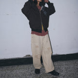 Untitled Starrynight Small Stripe Hood Zip Up Wine Black