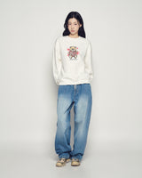 25FW WOMAN AC BEAR HEART SWEATSHIRT CREAM