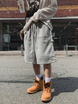 Drag rivet sweat half pants