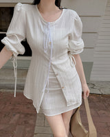 Shine Blouse & Mini Skirt Set
