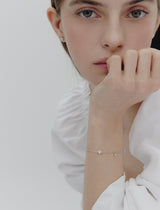 26SS★ Essence Silver (W) Moissanite Flower Dainty Bracelet