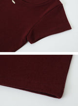 ベーシックUネックウォームペンダントTシャツ (5color)