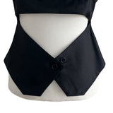 Tailor Mono Button Bustier Back Slit Top