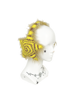 Handmade Crochet Star Ear Muffs in Banana Latte Color （Yellow & Warm Latte Brown）