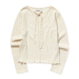 RIBBON PUNCHING CARDIGAN_CREAM