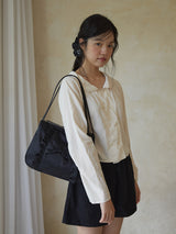 Classic ruffle bag_black(nylon)