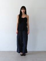 Shirring Cotton Pants (Navy)