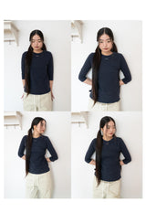 コンフィ 3/4スリーブT (NAVY)