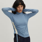 サイドストリングTシャツ ブルー
