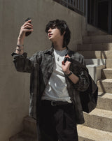 Dino loose fit check shirt