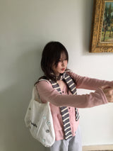 Roadly V-Neck Frill Button Cardigan (2c)