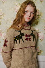 Deer Tweed Knit [Beige]