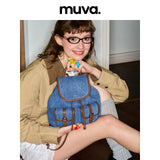 muva.キャンバス ミニ リュック ライトウェイト マルチポケット バッグ