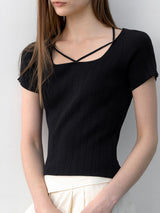 (Z-T-6832)LUX SQUARE NECK KNIT