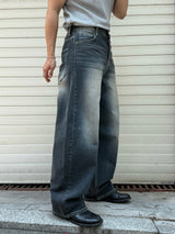 Cove banded wide denim pants