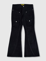 Curved Cargo Flare Pants (Black)