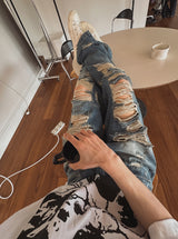 Funky Damage Wide Denim Pants