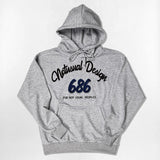Blue 686 Font Over-fit Hoodie - 5COLOR
