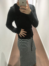 Royvi Stripe Long Skirt (2 Colors)