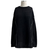 Depth Outline Overfit Terry Stitch Long Sleeve Knit (2 colors)