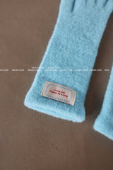 Patch Finger Slit Long Gloves