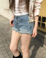 Natural denim shorts