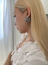 Bold silver balls earrings