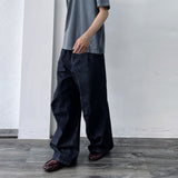 Indigo Sculpted Wide Jeans
