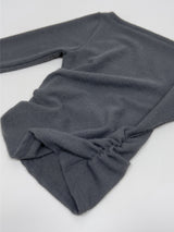 Hairy Shirring Boat Neck T-Shirt