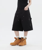 Stud Carpenter bermuda pants_Black