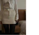 Classic boucle tweed H-line miniskirt (2 colors)