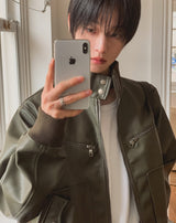 BOD High-neck Leather Jacket