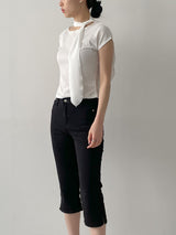 202 Slit Cotton Capri Pants
