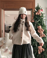 Hug Wool High Neck Short Coat