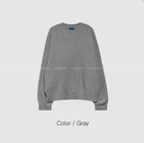  Isabelle Vienna V-Neck Loose Fit Ribbed Long Sleeve Knit