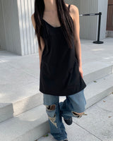 Denim damage pants