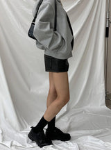 [Unisex] Crop printing hood t-shirts(3color)