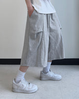 フリンサイドプリーツバミューダスイムパンツ
