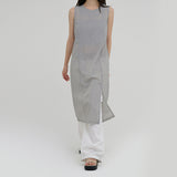 [Entov] Nylon Crinkle Cutting Slit Sleeveless Long One-Piece -3color