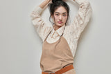 Halter-Tie Suede Apron_Camel