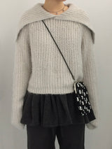 Shoulder collar loose knitwear