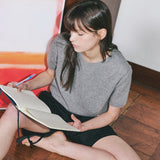 Short Sleeve Wool Knit Grey