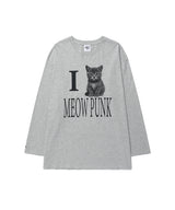 アイ ラブ ミャウ パンク LS Tシャツ グレー(CV2GFFT559A)