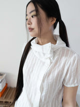 ドレープカラー ブラウス (WHITE)