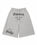 Gothic lettering Bermuda sweatpants - Gray